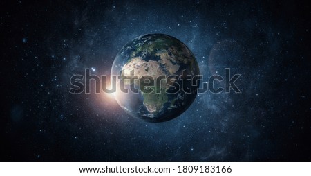 Panoramic view of planet earth with copy space. Elements are furnished by nasa