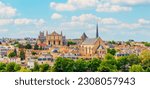 Panoramic view of Poitiers city landscape- France
