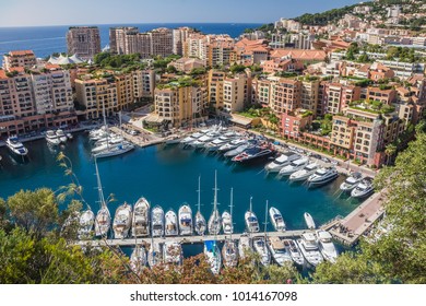 Panoramic view of Port de Fontvieille in Monaco