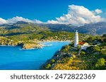 Panoramic view of Port de Soller, Mallorca Island, Spain