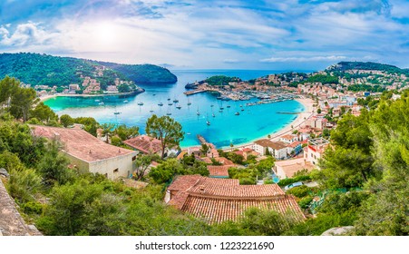 Panoramic view of Porte de Soller, Palma Mallorca, Spain - Shutterstock ID 1223221690