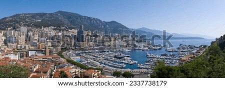 Panoramic view of the Principality of Monaco. 