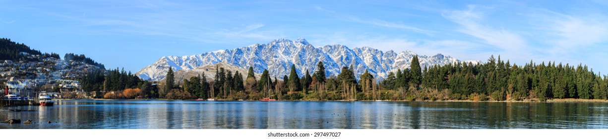 panoramic view of Queenstown, queenstown adventure capital of the world, New Zealand