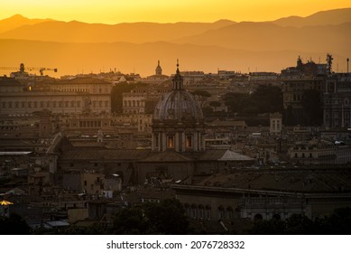 Panoramic View Of Rome From Janiculum Hill 