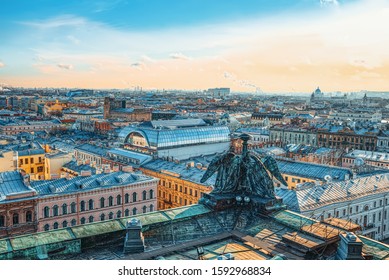 Panoramic View From The Roof Of St. Isaac's Cathedral. Saint Petersburg. Russia. 