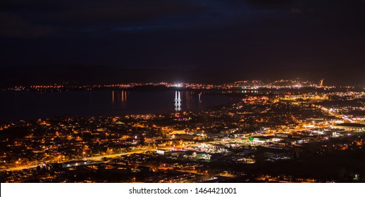 Panoramic View Of Rotorua City At Night