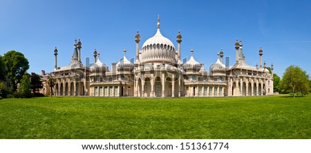 Panoramic view of the Royal Pavilion in Brighton, England