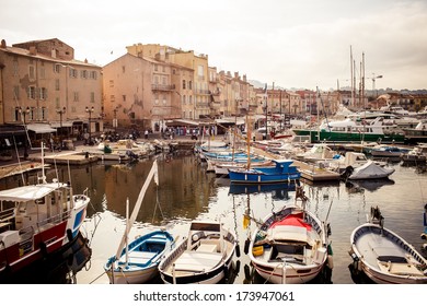 Panoramic View Of Saint Tropez Port, France