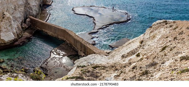 Panoramic View Of Seascape. Beautiful Coastline On The South Of Lebanon Close To The Border With Israel