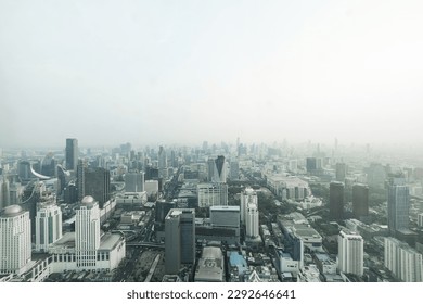 Panoramic view skyline of city buildings in business district of Bangkok, Thailand. business and finance city downtown real estate - Shutterstock ID 2292646641
