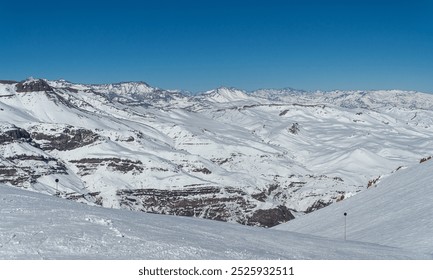 Panoramic view of snowy mountains in los Andes, Chile - Powered by Shutterstock