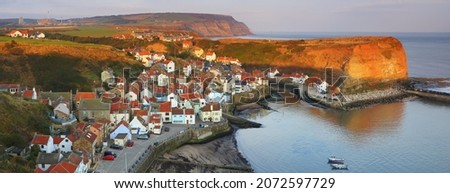Panoramic view of Staithes on the North Yorkshire Coast. England, UK. Stock photo © 