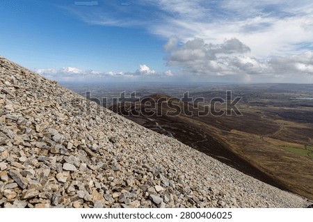 Panoramic view from the summit of Croagh Patrick in County Mayo, Ireland