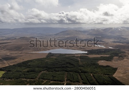 Panoramic view from the summit of Croagh Patrick in County Mayo, Ireland