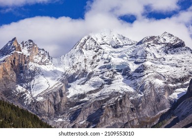 Panoramic View Of Swiss Alps Sunrise, Switzerland