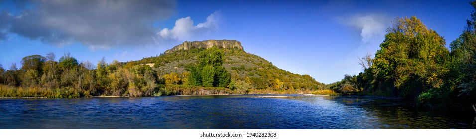 Panoramic view of Table Rock southern Oregon from the rogue River  - Shutterstock ID 1940282308