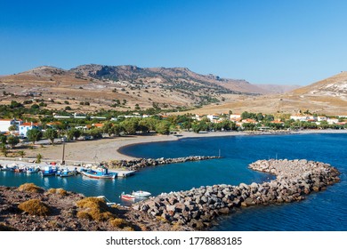 Panoramic View Of Tavari Beach, In Lesbos Island, Aegean Sea, Greece, Europe.