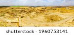 Panoramic view of Tel Beer Sheva archaeological site, believed to be the remains of the biblical town of Beersheba. Now a UNESCO world heritage site and national park. Southern Israel