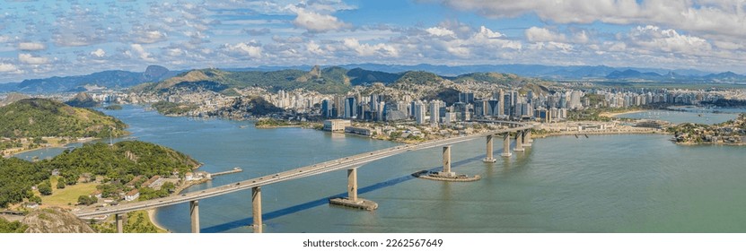 Panoramic view of the third bridge in high resolution, connection between 