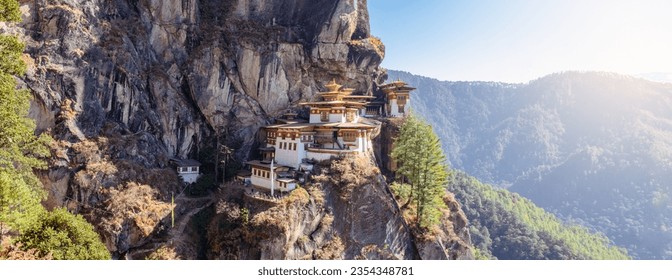 panoramic view of the Tiger's Nest temple in Paro, Bhutan - Powered by Shutterstock