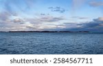 Panoramic view of Tommy Thompson Park from Toronto Islands.