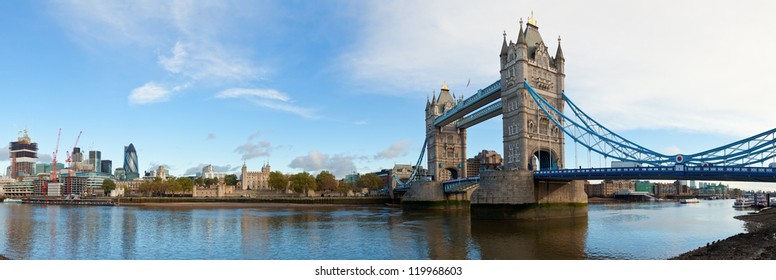 Panoramic view of Tower Bridge in London - Shutterstock ID 119968603