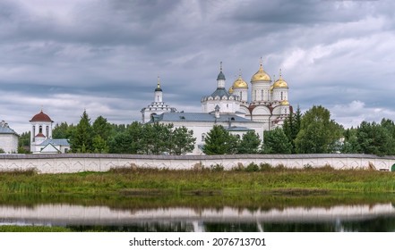 Panoramic View Of Trinity Boldin Monastery From Lake, Russia