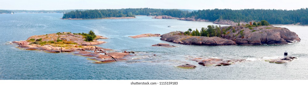 Panoramic View Of The Turku Archipelago  In Summer (Finland).