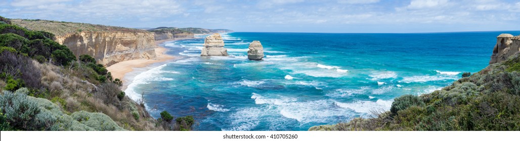 Panoramic view of the Twelve Apostles on the Great Ocean Road in Victoria, Australia. - Powered by Shutterstock