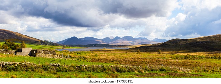 Panoramic View Of The Twelve Bens In Connacht