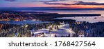 Panoramic view of Vancouver City, Canada at Dusk from Grouse Mountain Ski Resort