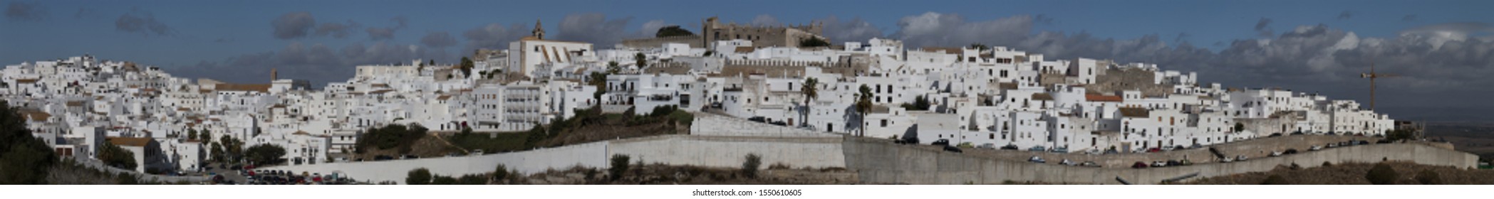 Panoramic View Of Vejer De La Frontera, Cádiz Province, Andalusia, Spain