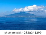 Panoramic view of Vesuvius from the Sorrento peninsula