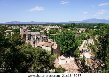 Panoramic view of the village Pernes-les-Fontaines. France.