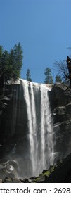 Panoramic view of a water fall.
