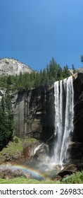 Panoramic view of a water fall.