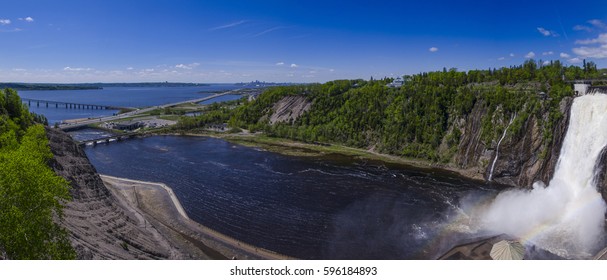 Panoramic View of a Waterfall in Canada
