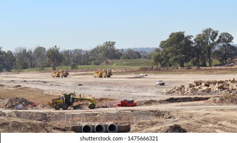 Panoramic View Of The Western Sydney International Airport Construction Site, Badgerys Creek, NSWW, Australia On 8 August 2019                               