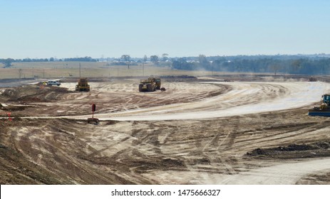 Panoramic View Of The Western Sydney International Airport Construction Site, Badgerys Creek, NSWW, Australia On 8 August 2019                               