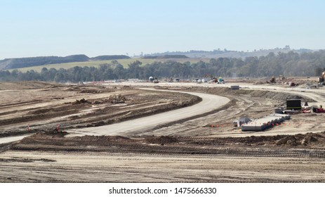 Panoramic View Of The Western Sydney International Airport Construction Site, Badgerys Creek, NSWW, Australia On 8 August 2019                               