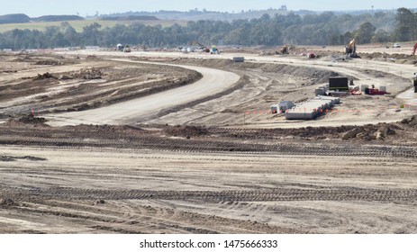 Panoramic View Of The Western Sydney International Airport Construction Site, Badgerys Creek, NSWW, Australia On 8 August 2019                               