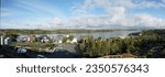 Panoramic view of Yellowknife in the Northwest Territories, Canada, in summer

