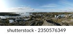 Panoramic view of Yellowknife in the Northwest Territories, Canada, in summer
