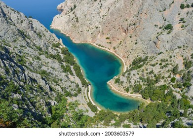 Panoramic View At Zavratnica, Long Cove Cutting Deeply Into Mainland