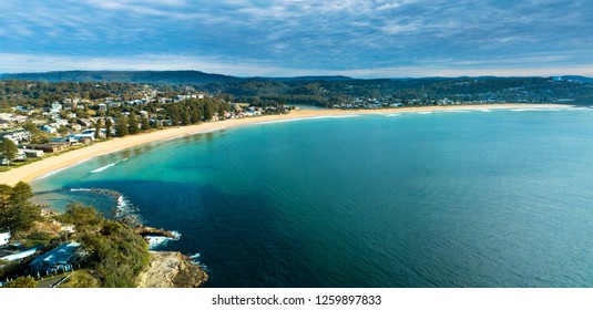 Panoramic Views Of Avoca Beach On The Central Coast Of Australia