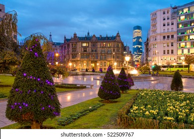 Panoramic Views Of Downtown Bilbao, Spain