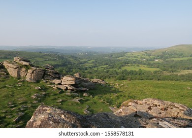 Panoramic Views Of Haytor Rocks In Devon