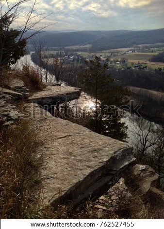 Panoramic Views from the Hilltop Rock on Susquehanna River in  November 2017
