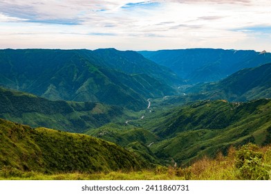 Panoramic views of Laitlum Canyons that extend over deep valleys, steep cliffs, and rolling hills, making it a popular destination for tourists, especially for those interested in nature. - Powered by Shutterstock