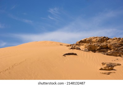 Panoramic Views Of The Wadi Rum Desert, Jordan At Sunrise